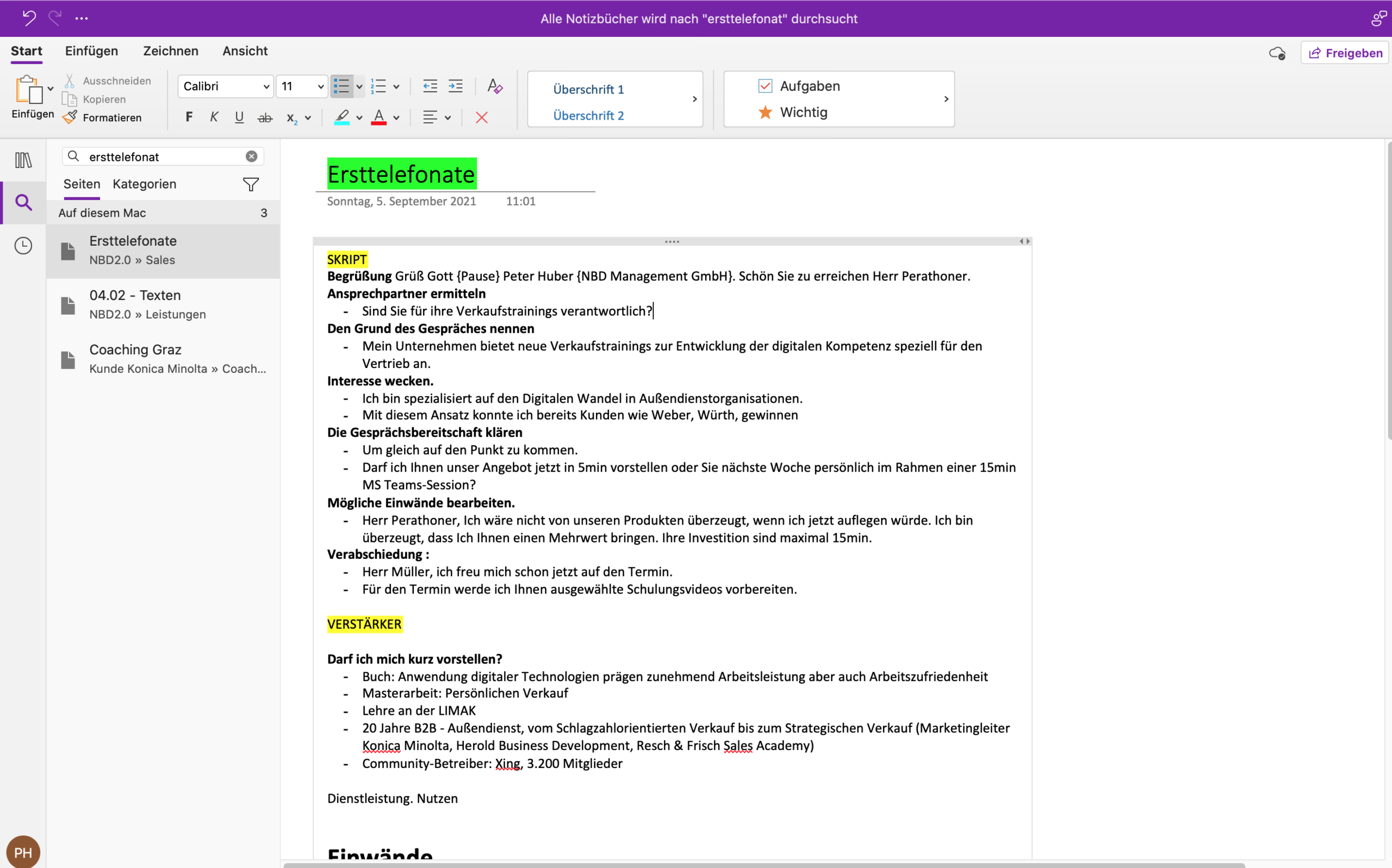 Microsoft OneNote, TOOL FÜR NOTIZEN - Sales Goes Digital
