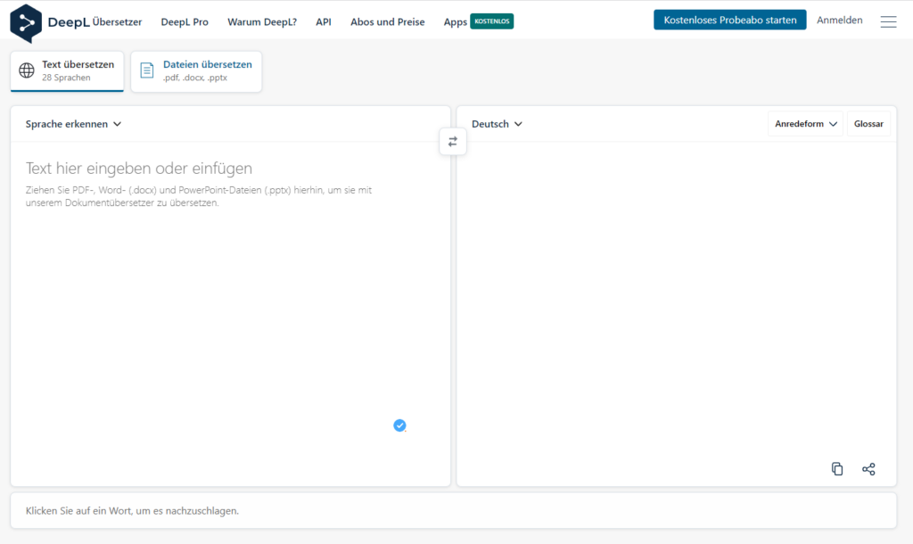 DeepL Pro - Tool für sinngemäße Übersetzungen