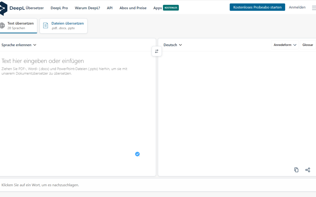 DeepL Pro - Tool für sinngemäße Übersetzungen