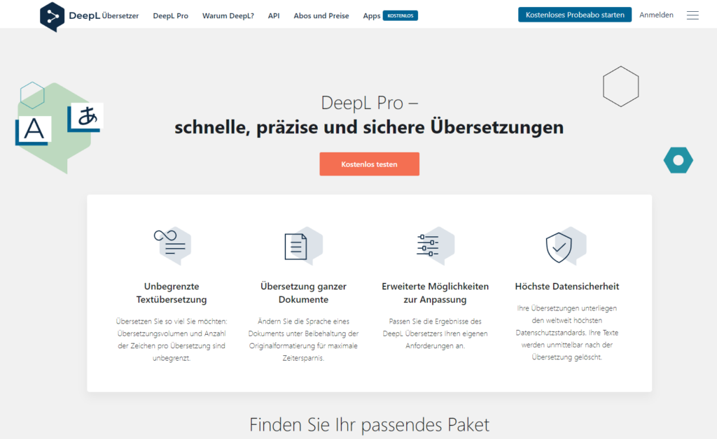 DeepL Pro - Tool für sinngemäße Übersetzungen